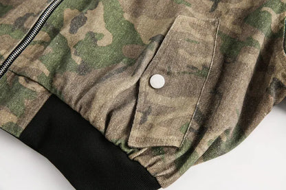 GREEN CAMO BOMBER