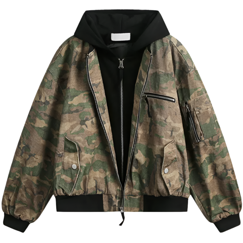 GREEN CAMO BOMBER