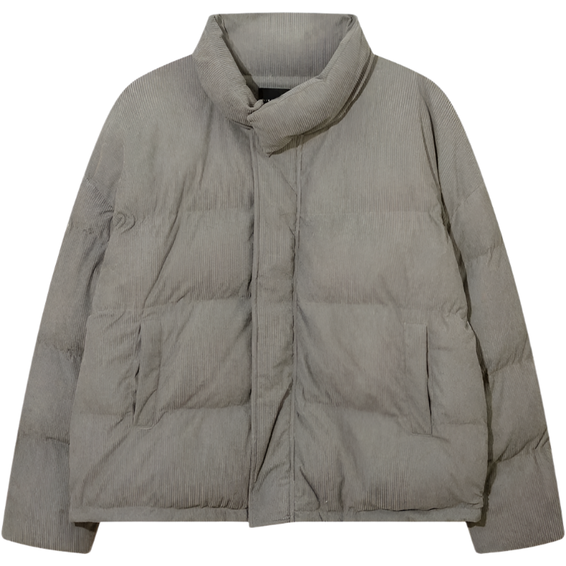 GREY CORDUROY PUFFER